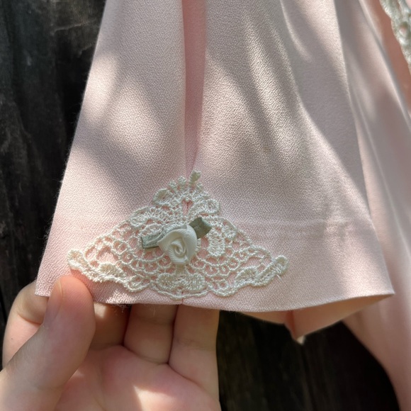 Vintage Dawn Joy Pink‎ Lace Collar Button-Down Dress - Picture 4 of 15